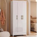 Ver imagem 1 de Guarda Roupa Solteiro 3 Portas 1 Gaveta Lyon - Branco Moval