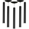Kit 5 Pendente Tubo Cilindro Preto 50Cm + Led 3k - 1