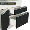 Ver imagem 7 de Balcão de Pia Armário de Cozinha 150 cm 2 Portas e 2 Gavetas (Com Tampo) Branco/Preto Glamy Madesa