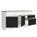 Ver imagem 5 de Balcão de Pia Armário de Cozinha 150 cm 2 Portas e 2 Gavetas (Com Tampo) Branco/Preto Glamy Madesa