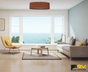 Ver imagem 3 de Plafon Oval Madeira 75cm Mel 110v/220v (bivolt)