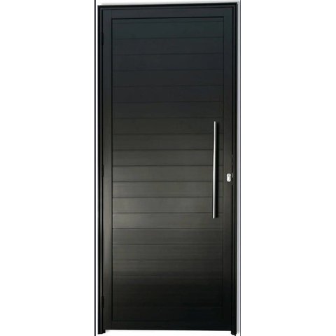 Porta de Aluminio Lambril com Puxador Linha Premium:2,10 X 0,90/direita/preto