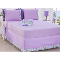 Jogo De Lençol Queen Size 05 Peças Lilas - 1