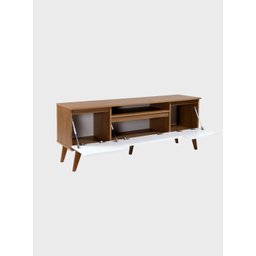 Rack 150cm Mdf Freijo com Branco Dallas - On Móveis - 4