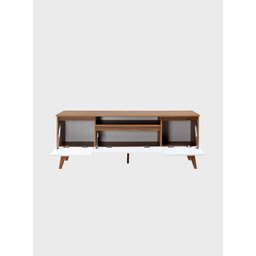 Rack 150cm Mdf Freijo com Branco Dallas - On Móveis - 5