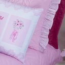 Ver imagem 3 de Cobre Leito Com Babado Bordado Ballet Solteiro 5 Peças - Rosa AQUARELA ENXOVAIS