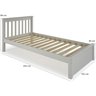 Conjunto Cama Solteiro Inglesa com Cama Auxiliar em Madeira Maciça Mv Outlet Branco - 3