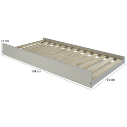 Conjunto Cama Solteiro Inglesa com Cama Auxiliar em Madeira Maciça Mv Outlet Branco - 4