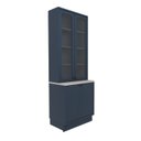 Ver imagem 2 de Cristaleira 80cm 100% MDF com Tampo Sevilha Azul/Órion/Cinza Argila