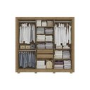 Ver imagem 3 de Guarda Roupa Casal 6 Portas e 2 Gavetas C/ Pés Cb02m569 Canela - Kappesberg