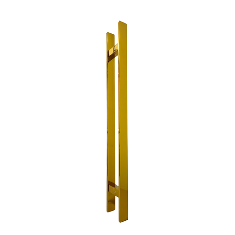 Puxador para Porta Barra Chata Dourado 100cm Forte/brilho/resistente Aço Inox 1m