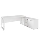 Ver imagem 6 de Mesa para Escritório com Armário Lateral 3 Gavetas MDF-MDP 170cm Branco F5 Office