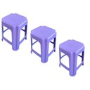 Ver imagem 1 de Kit 3 Bancos Plástico Banquinho Branco Infantil 34cm