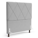 Ver imagem 1 de Cabeceira Cama Box Casal Mel 140cm com Frame Veludo Cinza Claro - Desk Design