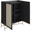 Ver imagem 4 de Armário Bar para Sala 2 Portas 93cm Industrial Indy A03 Nero Dourado