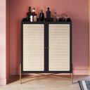 Ver imagem 3 de Armário Bar para Sala 2 Portas 93cm Industrial Indy A03 Nero Dourado