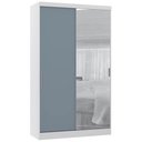 Ver imagem 1 de Guarda Roupa Solteiro 135cm 2 Portas e Espelho Delphi Branco/grey L01 - Mpozenato