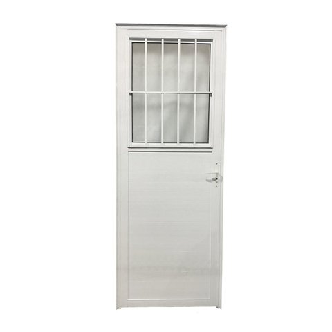 Porta Social Lambril Alumínio Branco Linha Veneza:210 x 70/Direita