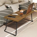 Ver imagem 3 de Mesa Suporte Para Notebook Usar Em Cama/sofá Pés De Ferro Dobrável - Freijó