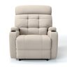 Poltrona do Papai Reclinável em Tecido Linho Cor Bege Reclinação Manual - Modelo Florença - 2