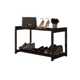 Sapateira Multiuso Industrial Atenas de Metal 2 Prateleiras Mdf:preto-preto - 2