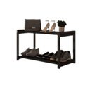 Ver imagem 2 de Sapateira Multiuso Industrial Atenas de Metal 2 Prateleiras Mdf:preto-preto