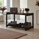 Ver imagem 1 de Sapateira Multiuso Industrial Atenas de Metal 2 Prateleiras Mdf:preto-preto