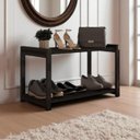 Ver imagem 3 de Sapateira Multiuso Industrial Atenas de Metal 2 Prateleiras Mdf:preto-preto