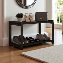 Sapateira Multiuso Industrial Atenas de Metal 2 Prateleiras Mdf:preto-preto - 7