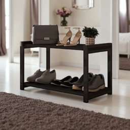 Sapateira Multiuso Industrial Atenas de Metal 2 Prateleiras Mdf:preto-preto - 6