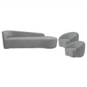 Ver imagem 2 de Kit Divã Recamier Orgânico França 220cm Lado Direito e 2 Poltronas Amore Bouclé