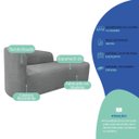 Ver imagem 4 de Kit Divã Recamier Orgânico França 220cm Lado Direito e 2 Poltronas Amore Bouclé