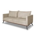 Ver imagem 5 de Sofá Living 3 Lugares com Pés de Ferro Almofadas Soltas 220cm Saiph Bouclê Bege G63 - Gran Belo