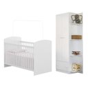 Ver imagem 2 de Quarto de Bebê com Berço e Guarda-Roupa 2 Portas 1 Gaveta Confete Multimóveis MP4907 Branco
