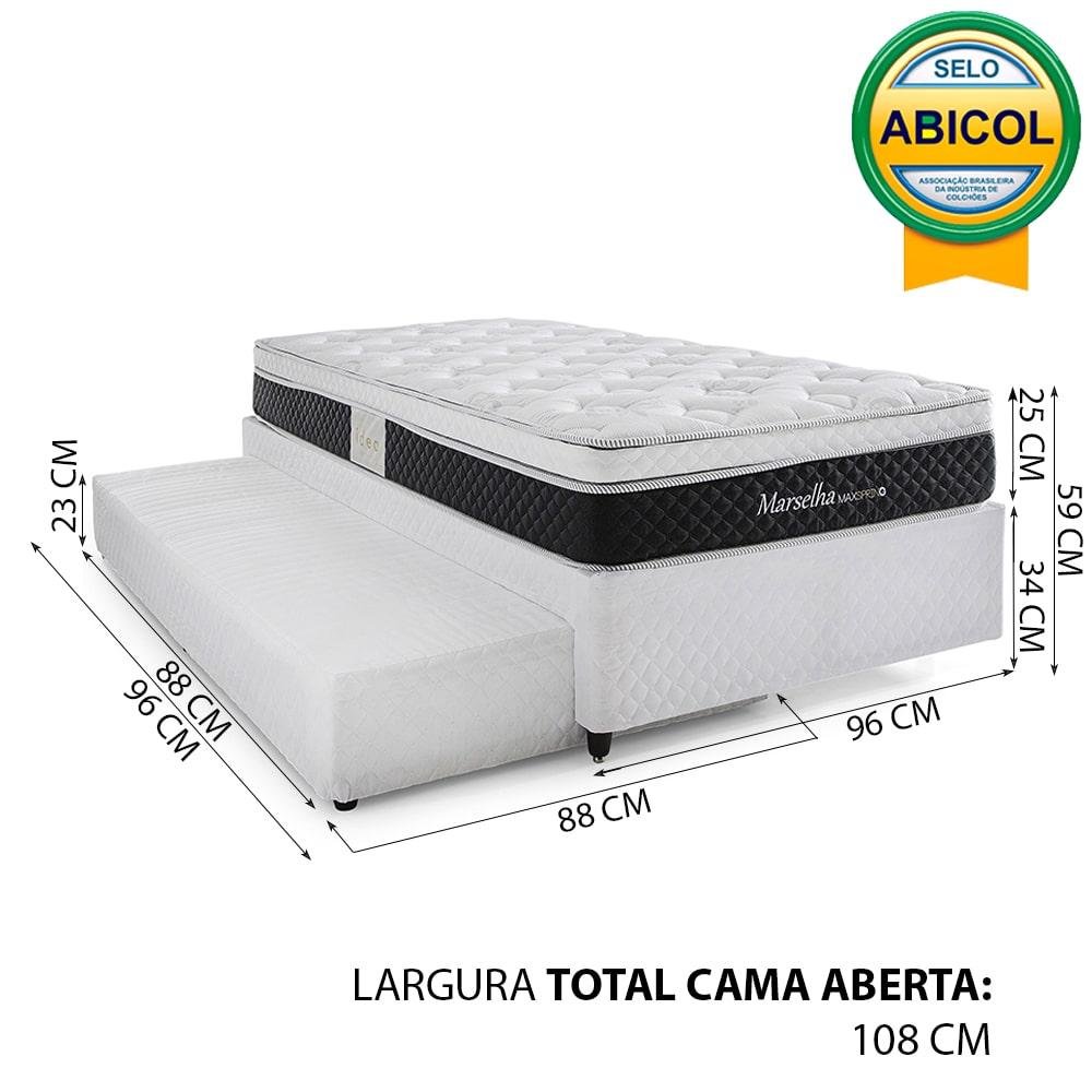 Cama Box Herval Solteiro Marselha, 59x96x203cm, Molas Maxspring, Cama Auxiliar - 9