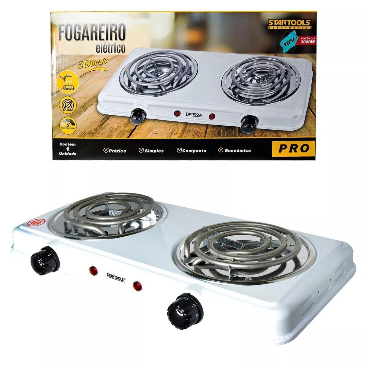 Fogão Fogareiro Cooktop Elétrico 2000 Watts 127v 2 Bocas - 3