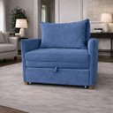 Ver imagem 1 de Poltrona Cama Mônica Suede Decorativa Confortável Moderna Sala Quarto Recepção
