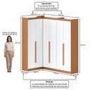 Ver imagem 3 de Guarda- Roupa Modulado Roupeiro de Canto L 6 Portas 6 Gavetas Versatille Yescasa