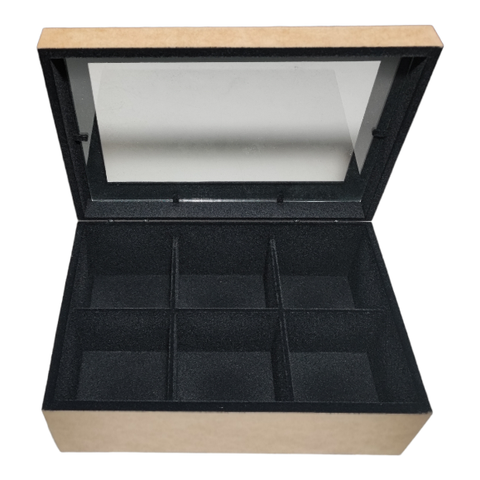 Caixa para 6 Relógios Flocada com Visor Josely Flocados