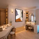 Ver imagem 4 de Quadro Canvas Traços Abstrato 6 Cores 70x50cm Mold Branca