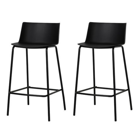 Kit 2 Banquetas Ipanema Alta Fratini 96 Cm (altura) em Polipropileno Base em Aço Preto
