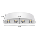 Ver imagem 2 de Arandela Branca Meia Lua de Sobrepor Led 8w Bivolt (branco Quente) Direção Luz Cima Baixo 8 Fachos À