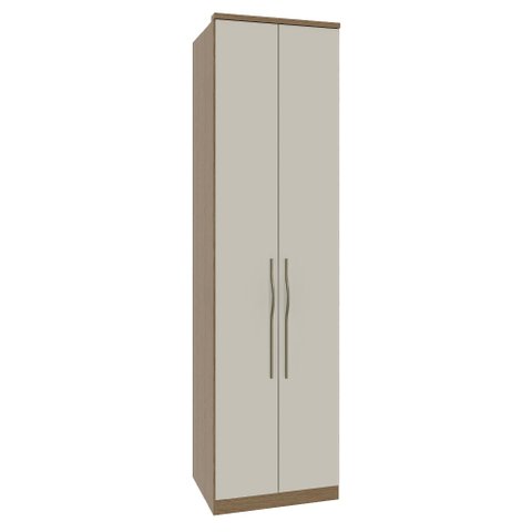 Guarda Roupa Modulado 02 Portas com Prateleiras 245cm Altura Setiba - Carvalho/Palha