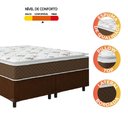 Ver imagem 5 de Cama Box Queen Colchão Molas Ensacadas Pillow Top Martino 158x198x63cm Marrom/branco Umaflex