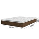 Ver imagem 4 de Cama Box Queen Colchão Molas Ensacadas Pillow Top Martino 158x198x63cm Marrom/branco Umaflex