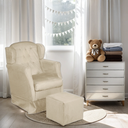 Ver imagem 2 de Puff e Poltrona Amamentação Balanço Quarto Baby Suede Bege - Incasa Decor