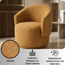 Ver imagem 3 de Poltrona Giratória Orgânica Decorativa Capri Bouclé Suave Design Redondo Luxo P/ Leitura Sala Quarto