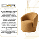 Ver imagem 7 de Poltrona Giratória Orgânica Decorativa Capri Bouclé Suave Design Redondo Luxo P/ Leitura Sala Quarto