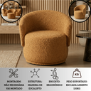 Ver imagem 4 de Poltrona Giratória Orgânica Decorativa Capri Bouclé Suave Design Redondo Luxo P/ Leitura Sala Quarto