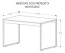 Ver imagem 2 de Mesa Industrial Retangular 120x80 Pé Metal Cozinha Jantar:preto/preto